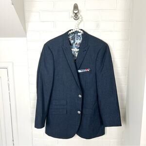 Paisley & Grey Men’s Slim Fit Navy Blazer Butterfly Lining Size 38R